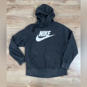 Nike Men's Distressed Black Hoodie